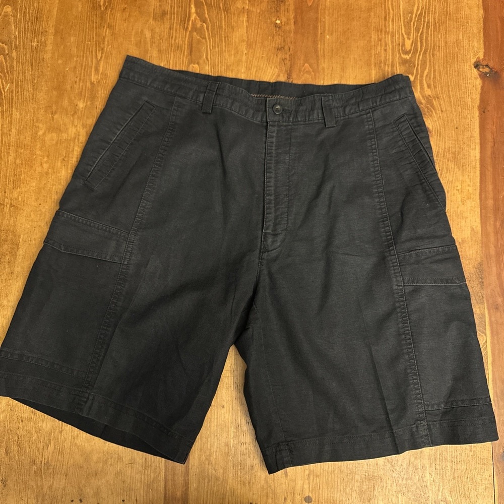 Cubavera Linen Shorts Mens Medium Black Drawstring Beach Casual NWT Resort